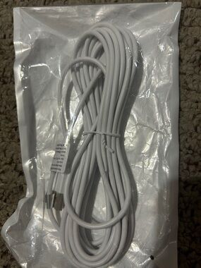 NWoT 16ft.White Long Charging/Data Cable for security cameras/C charging.
